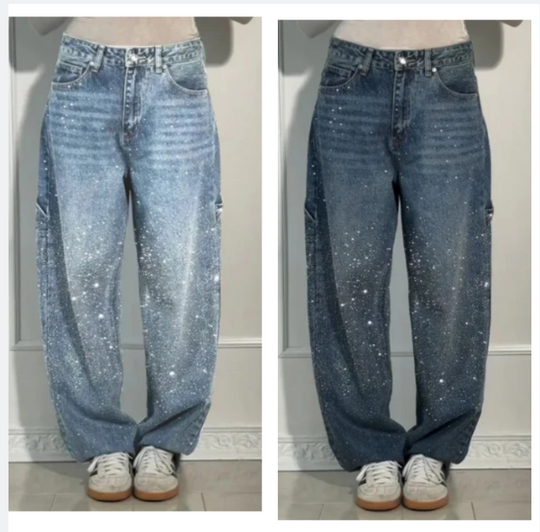 🌸Spring Specials💐 Women's Straight Jeans with Rhinestones