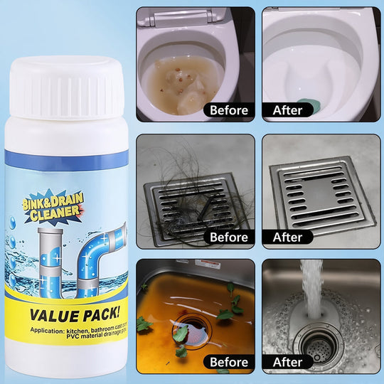 🏖️Summer Cool Deal: 40% OFF!!👍🎉Pipe-Clearing Foaming Powder – Fast-Acting Drain Unclogger & Deodorizer