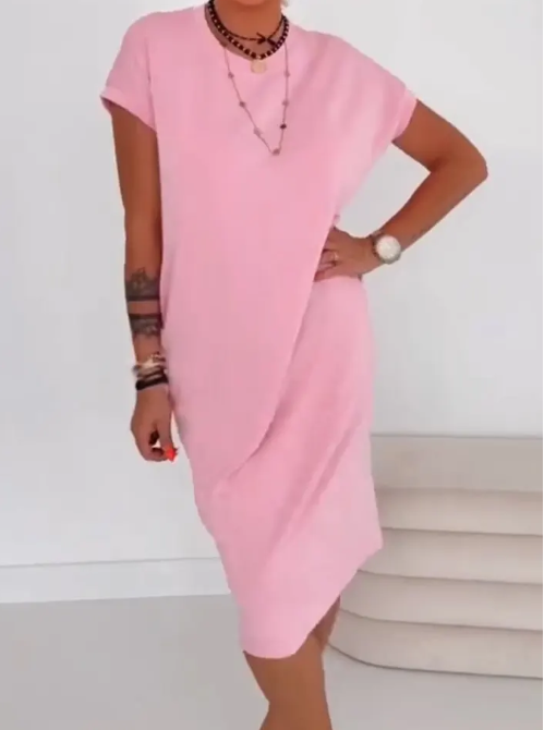 🌺Summer Hot Sale 50% OFF💐Women's T-Shirt Dress – Soft, Pockets, Effortless Midi