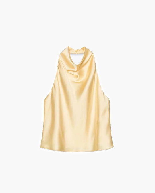 HXAO Satin Halter Rygløs korsettop Elegant sommertank til kvinder