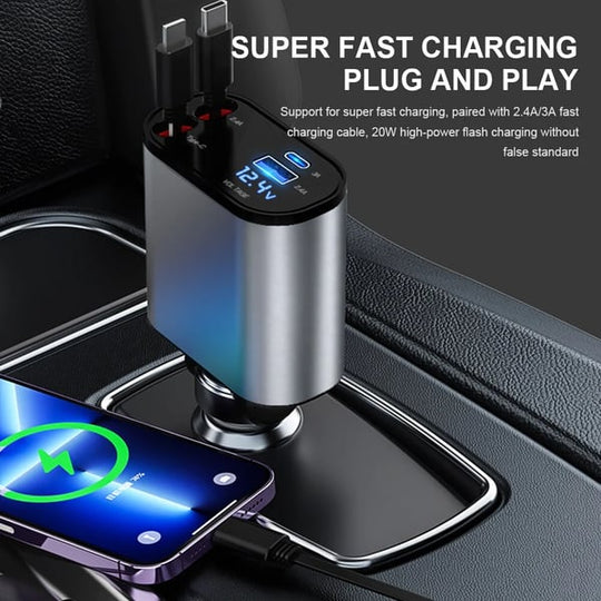 🎁Hot Sale 50% OFF⏳Fast Charge Retractable Car Charger