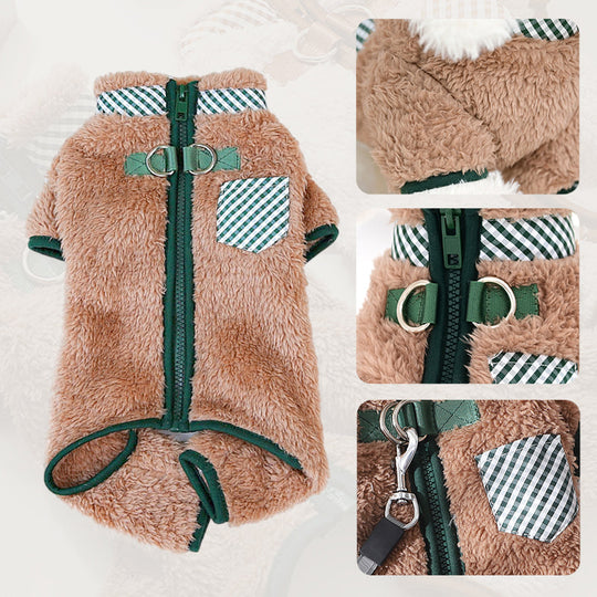 Winter Cozy Dog Coat with D-rings-5