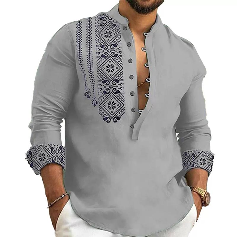 🎉Hot Sale 49% OFF🎉Long-sleeved Stand Collar Casual Shirt for Men