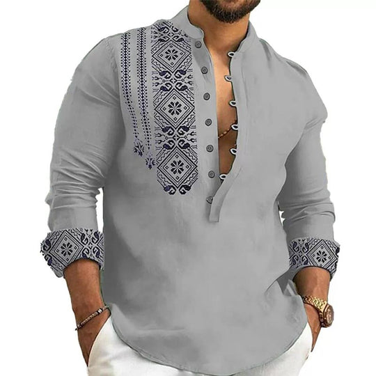 🎉Hot Sale 49% OFF🎉Long-sleeved Stand Collar Casual Shirt for Men