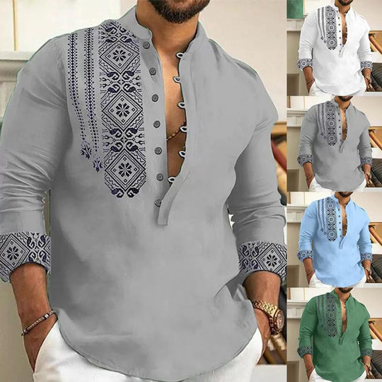 🎉Hot Sale 49% OFF🎉Long-sleeved Stand Collar Casual Shirt for Men