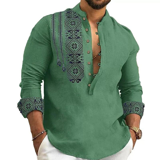 🎉Hot Sale 49% OFF🎉Long-sleeved Stand Collar Casual Shirt for Men