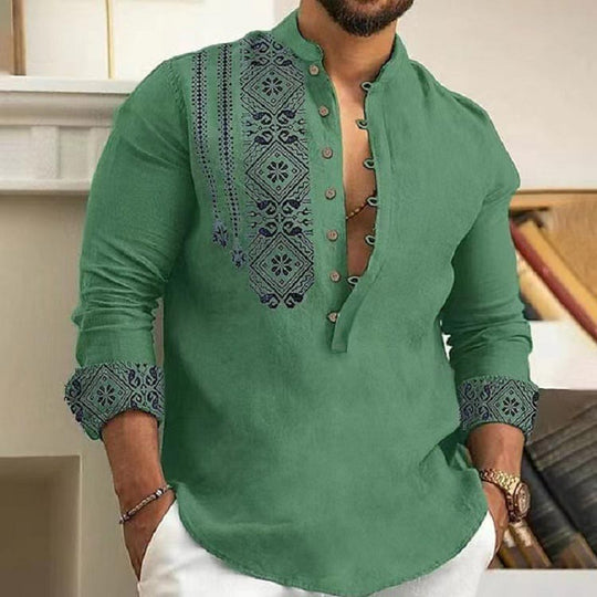 🎉Hot Sale 49% OFF🎉Long-sleeved Stand Collar Casual Shirt for Men