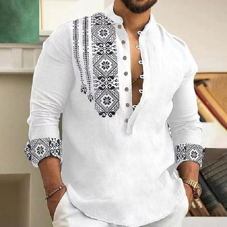 🎉Hot Sale 49% OFF🎉Long-sleeved Stand Collar Casual Shirt for Men