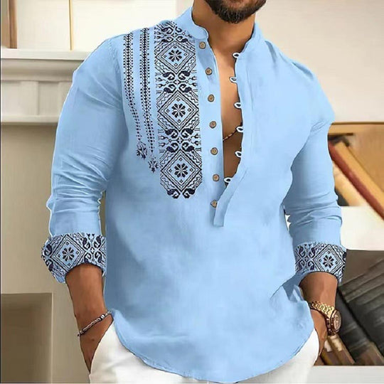 🎉Hot Sale 49% OFF🎉Long-sleeved Stand Collar Casual Shirt for Men