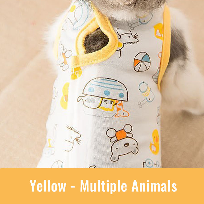 Printed Strap Breathable Anti-Licking Surgery Recovery Pet Suit-9