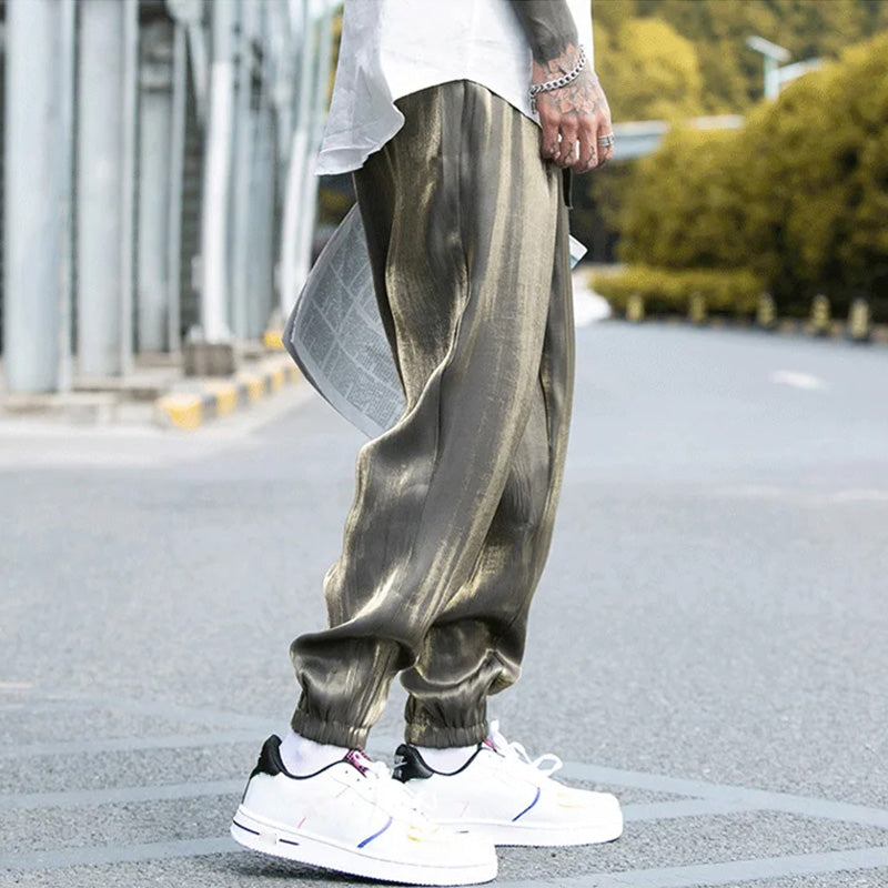 Men's Reflective Relaxed Fit Casual Jogger Pants