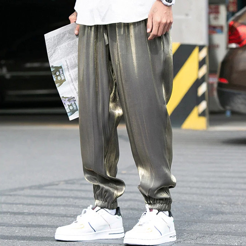 Men's Reflective Relaxed Fit Casual Jogger Pants