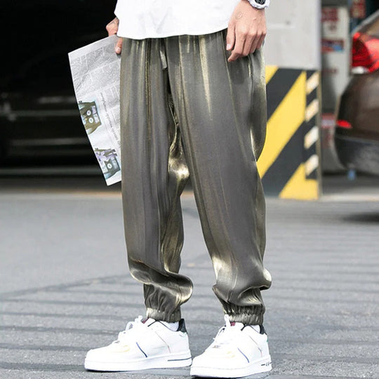 Men's Reflective Relaxed Fit Casual Jogger Pants