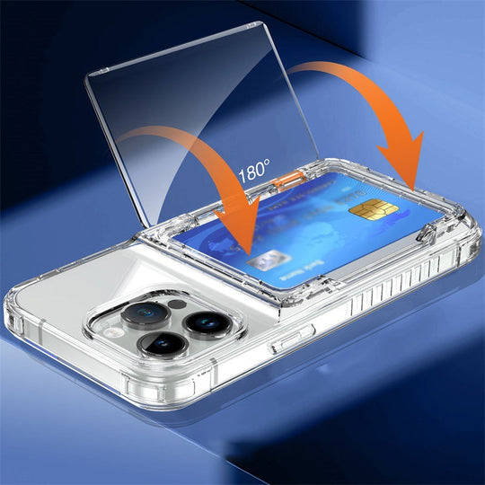 Transparent Shockproof Phone Case with Flip Card Holder