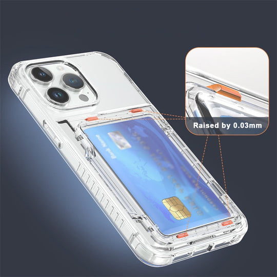 Transparent Shockproof Phone Case with Flip Card Holder