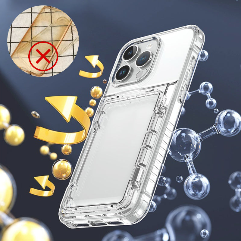 Transparent Shockproof Phone Case with Flip Card Holder