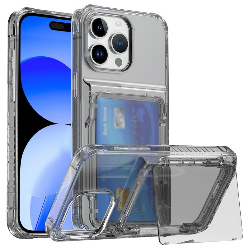 Transparent Shockproof Phone Case with Flip Card Holder