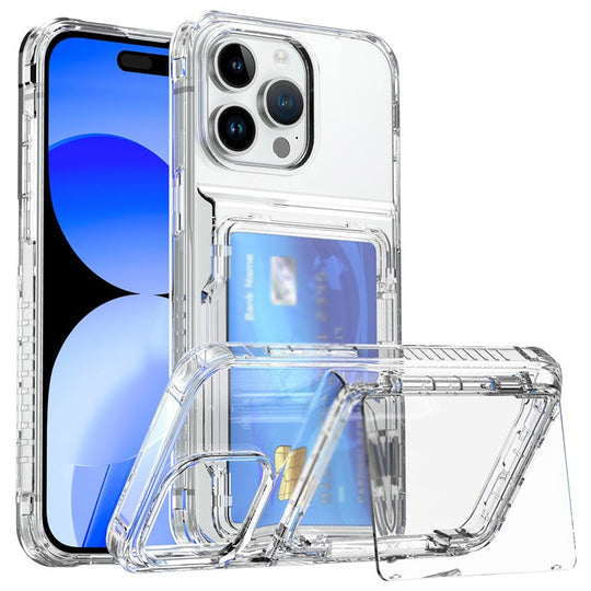 Transparent Shockproof Phone Case with Flip Card Holder