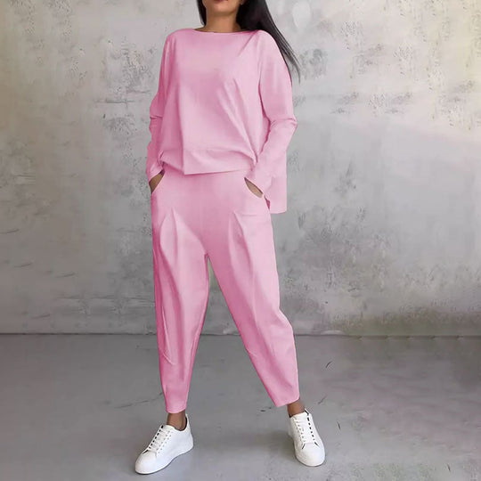 ❤️‍🔥Opruiming - 50% KORTING🤍Set van 2 tops met ronde hals en lange mouwen en broek