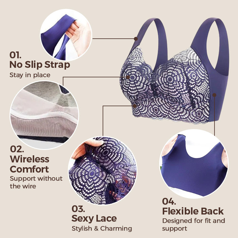 🤩LAST DAY SALE-50% OFF🔥Ultimate Lift & Support Lace Plus-Size Bra