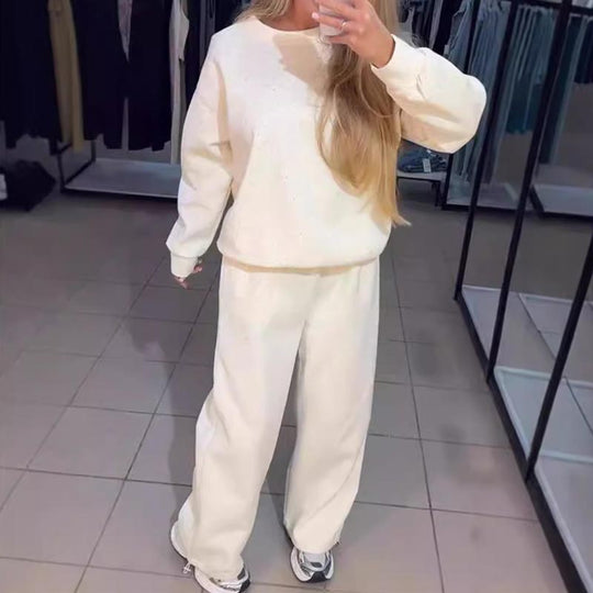 🌸Spring Specials💐 Women’s Round-neck Casual Sports Sweatshirt and Jogger Pants (2-piece Set)