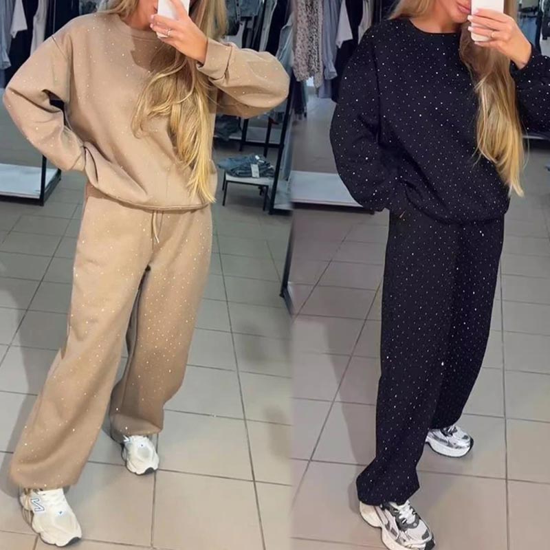 🌸Spring Specials💐 Women’s Round-neck Casual Sports Sweatshirt and Jogger Pants (2-piece Set)