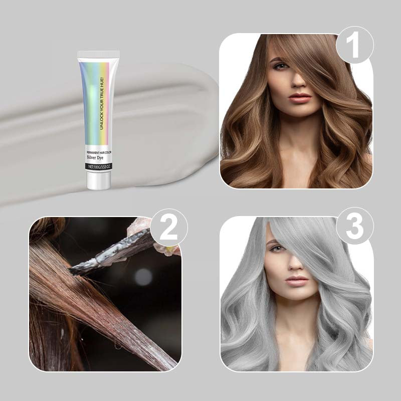 ⏳Limited-time 50% off⏰2-in-1 Silver Hair Dye with Natural Essence Extract🩶