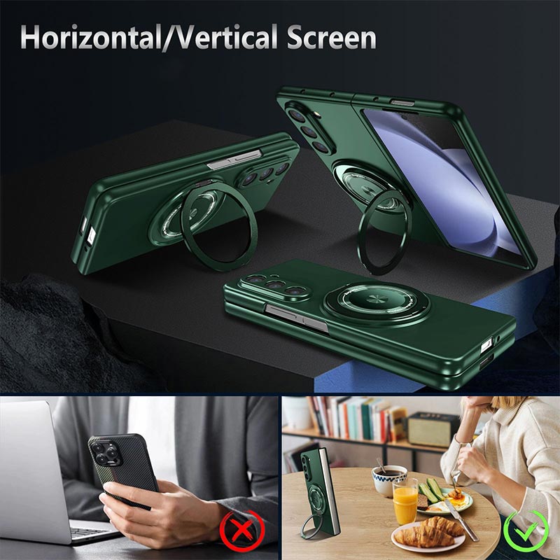 Super Strong Magnetic Protective shell with 360° Rotating Metal Stand for Samsung Galaxy Z Fold and Z Flip