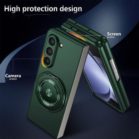 Super Strong Magnetic Protective shell with 360° Rotating Metal Stand for Samsung Galaxy Z Fold and Z Flip