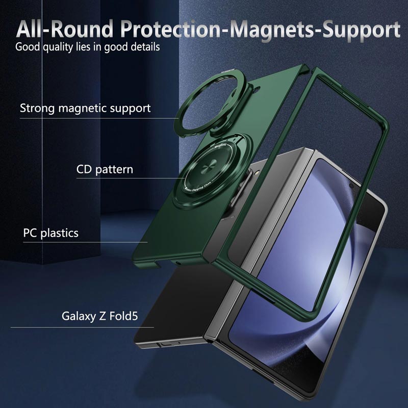 Super Strong Magnetic Protective shell with 360° Rotating Metal Stand for Samsung Galaxy Z Fold and Z Flip