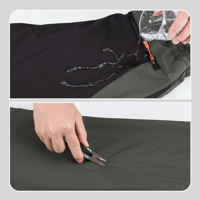 Pantaloni da trekking in vita elastica e elastica calda impermeabile.