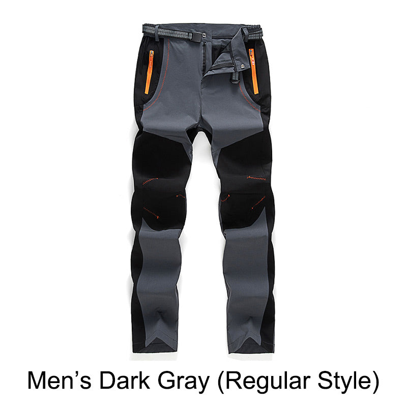 Pantaloni da trekking in vita elastica e elastica calda impermeabile.
