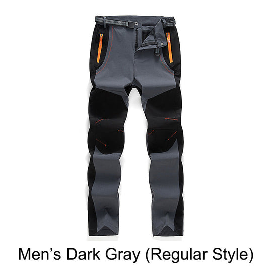 Pantaloni da trekking in vita elastica e elastica calda impermeabile.