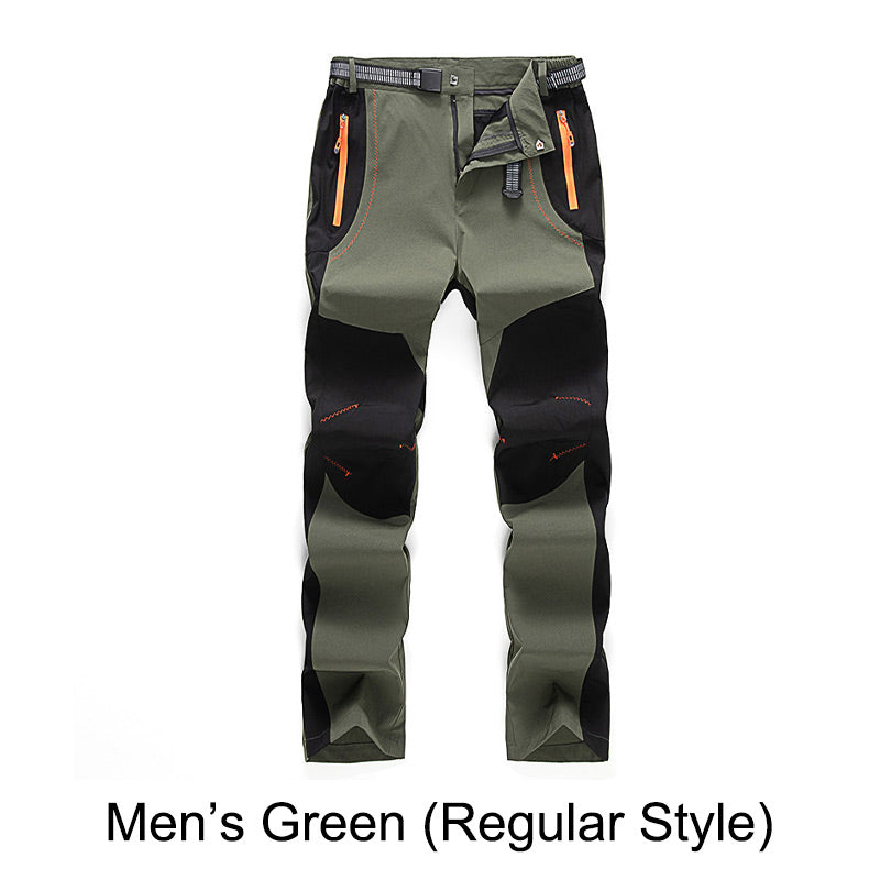 Pantaloni da trekking in vita elastica e elastica calda impermeabile.