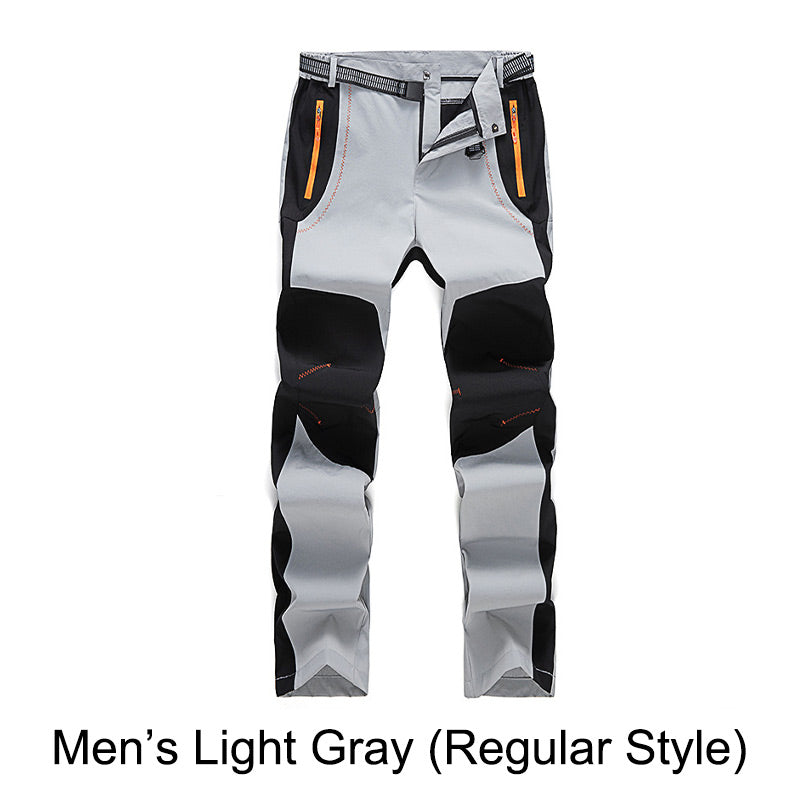 Pantaloni da trekking in vita elastica e elastica calda impermeabile.