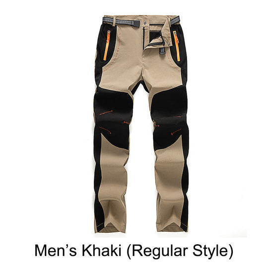 Pantaloni da trekking in vita elastica e elastica calda impermeabile.