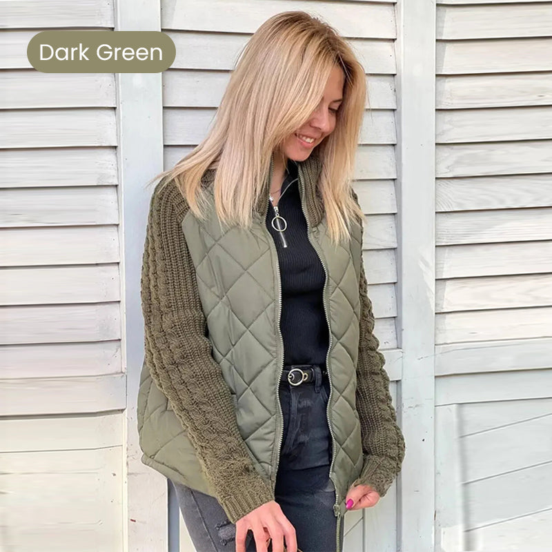 🔥2025 New Women's Knit Patchwork Puffy Jacket