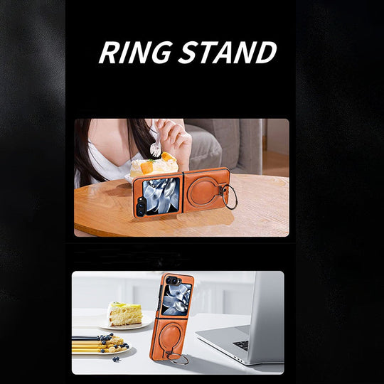 Magnetic Phone Case with Ring Stand for Galaxy Z Flip Series