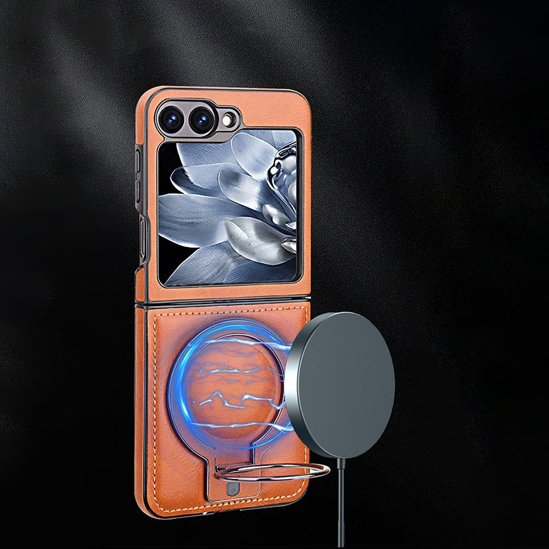 Magnetic Phone Case with Ring Stand for Galaxy Z Flip Series