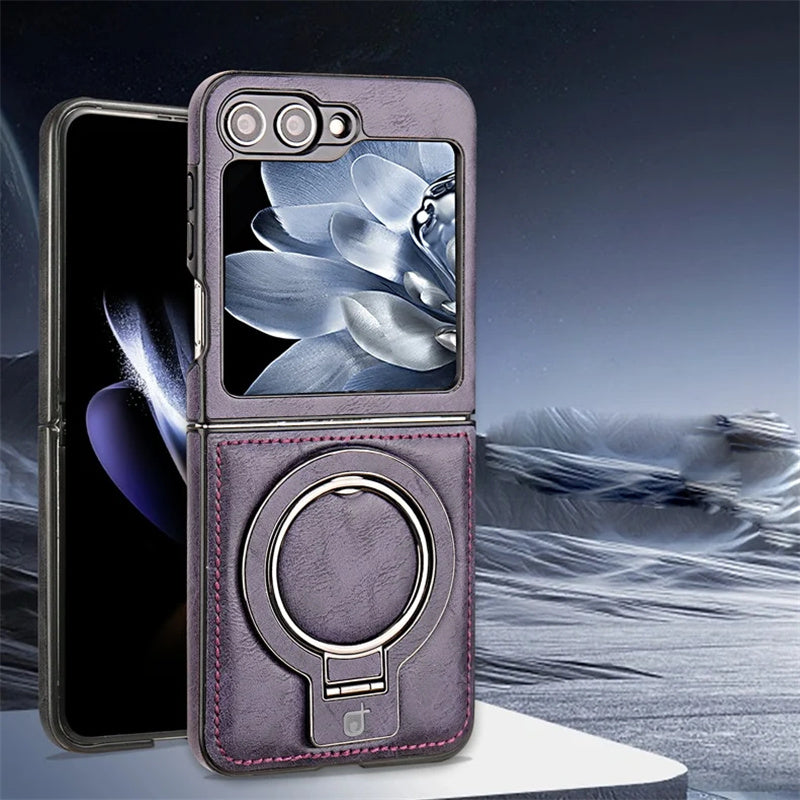 Magnetic Phone Case with Ring Stand for Galaxy Z Flip Series