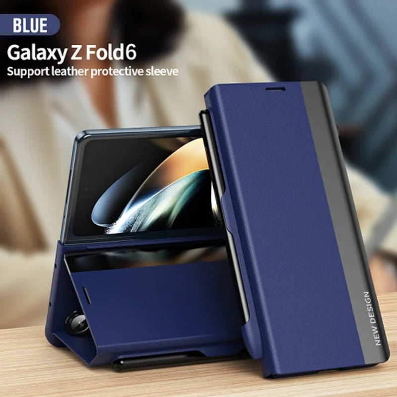 Flip Stand Protective Shell with Pen Slot for Samsung Galaxy Z Fold 6/5/4/3 - With Free Pen