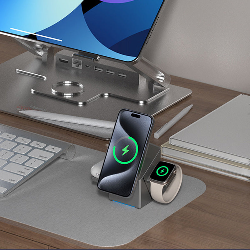 3-in-1 Foldable Magnetic Wireless Charging Station