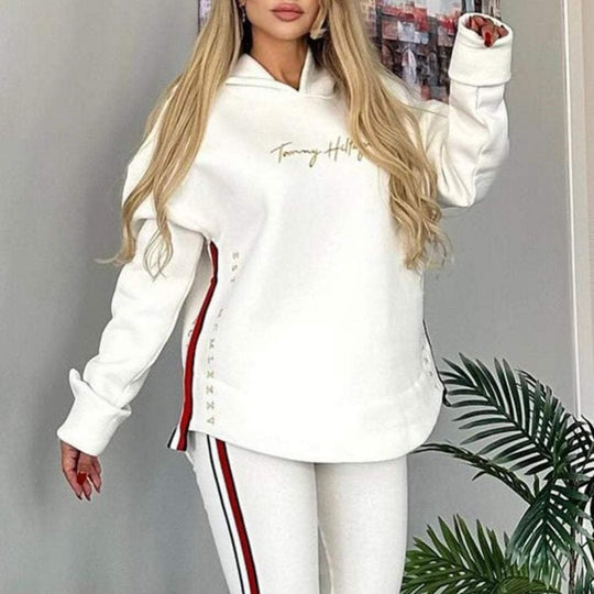 🔥Nuovo arrivo 2025 - 50% di sconto🎉Top e pantaloni casual a righe a maniche lunghe da donna con cappuccio