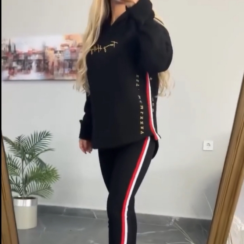 🔥Nuovo arrivo 2025 - 50% di sconto🎉Top e pantaloni casual a righe a maniche lunghe da donna con cappuccio