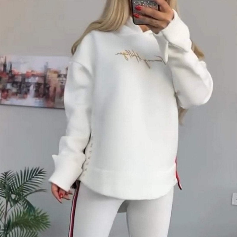 🔥Nuovo arrivo 2025 - 50% di sconto🎉Top e pantaloni casual a righe a maniche lunghe da donna con cappuccio
