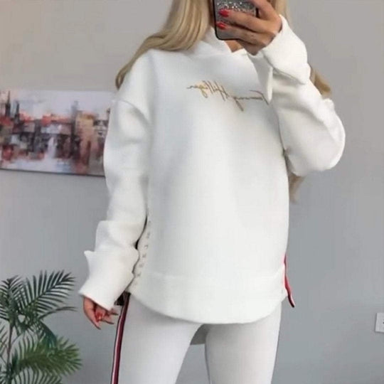 🔥Nuovo arrivo 2025 - 50% di sconto🎉Top e pantaloni casual a righe a maniche lunghe da donna con cappuccio