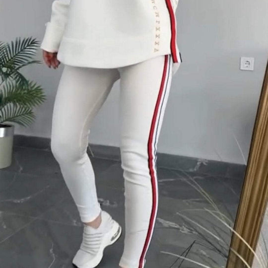 🔥Nuovo arrivo 2025 - 50% di sconto🎉Top e pantaloni casual a righe a maniche lunghe da donna con cappuccio