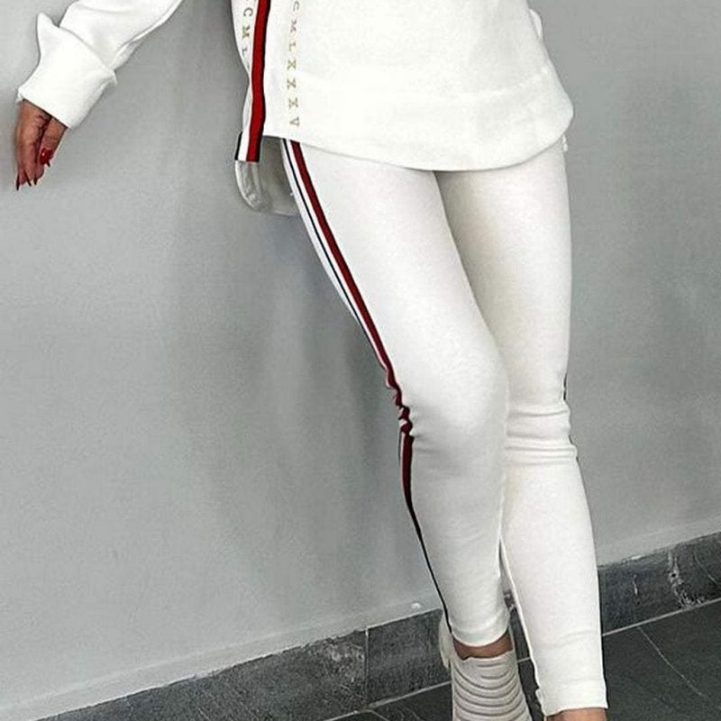 🔥Nuovo arrivo 2025 - 50% di sconto🎉Top e pantaloni casual a righe a maniche lunghe da donna con cappuccio