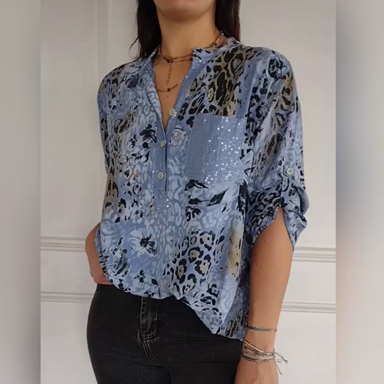 💥Hot Sales-50% OFF🍃Women's Casual Half Button Printed Shirt