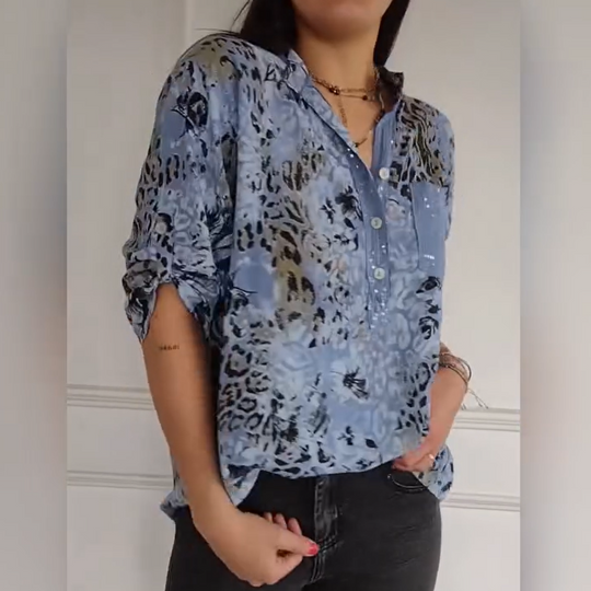 💥Hot Sales-50% OFF🍃Women's Casual Half Button Printed Shirt